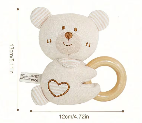 Anneau de main en coton kakiblin hochet pour bébé