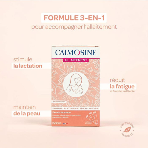 Calmosine allaitement fenugrec & passiflore & magnésium 14 sticks de 10ml - BIOLANE