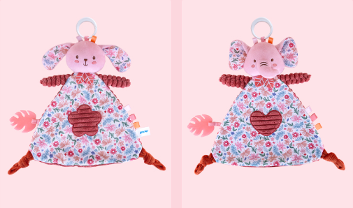 Doudou mignons éléphant et lapin roses