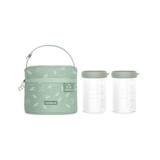 [89551] Ensemble de sac isotherme + 2 Boites à manger en verre ecosized Grenouille Miniland