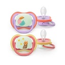 2 SUCETTE ULTRA AIR NIGHTTIME 18 Mois+ Orthodontique AVENT
